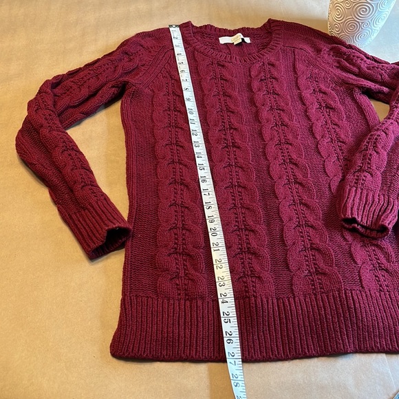 Loft Crew Neck Sweater Size Small Maroon - Picture 4 of 8